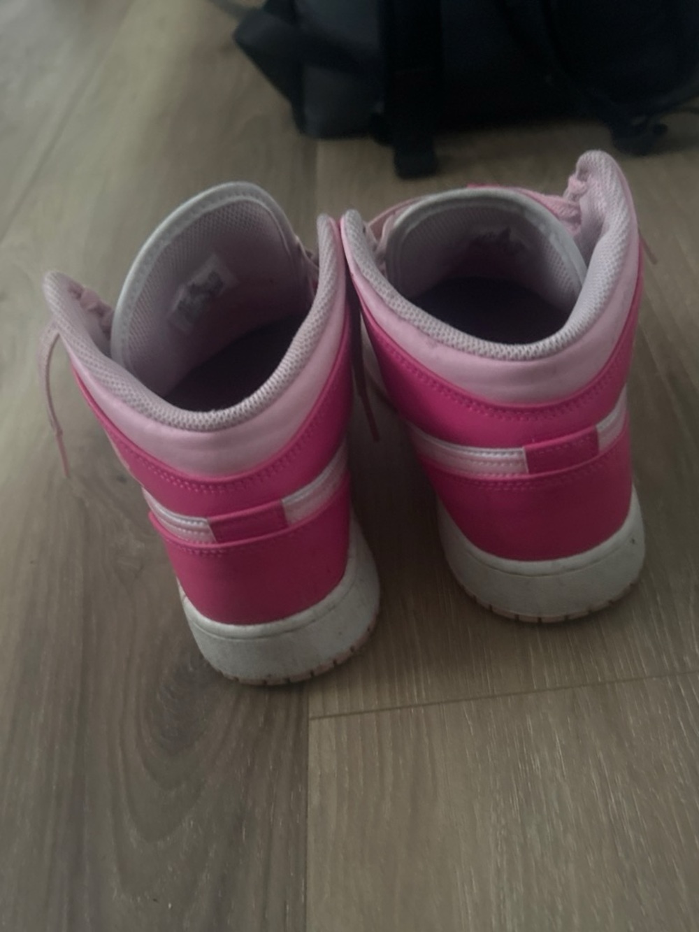 Jordan Kids High-Top Sneakers in Bright Pink and White
